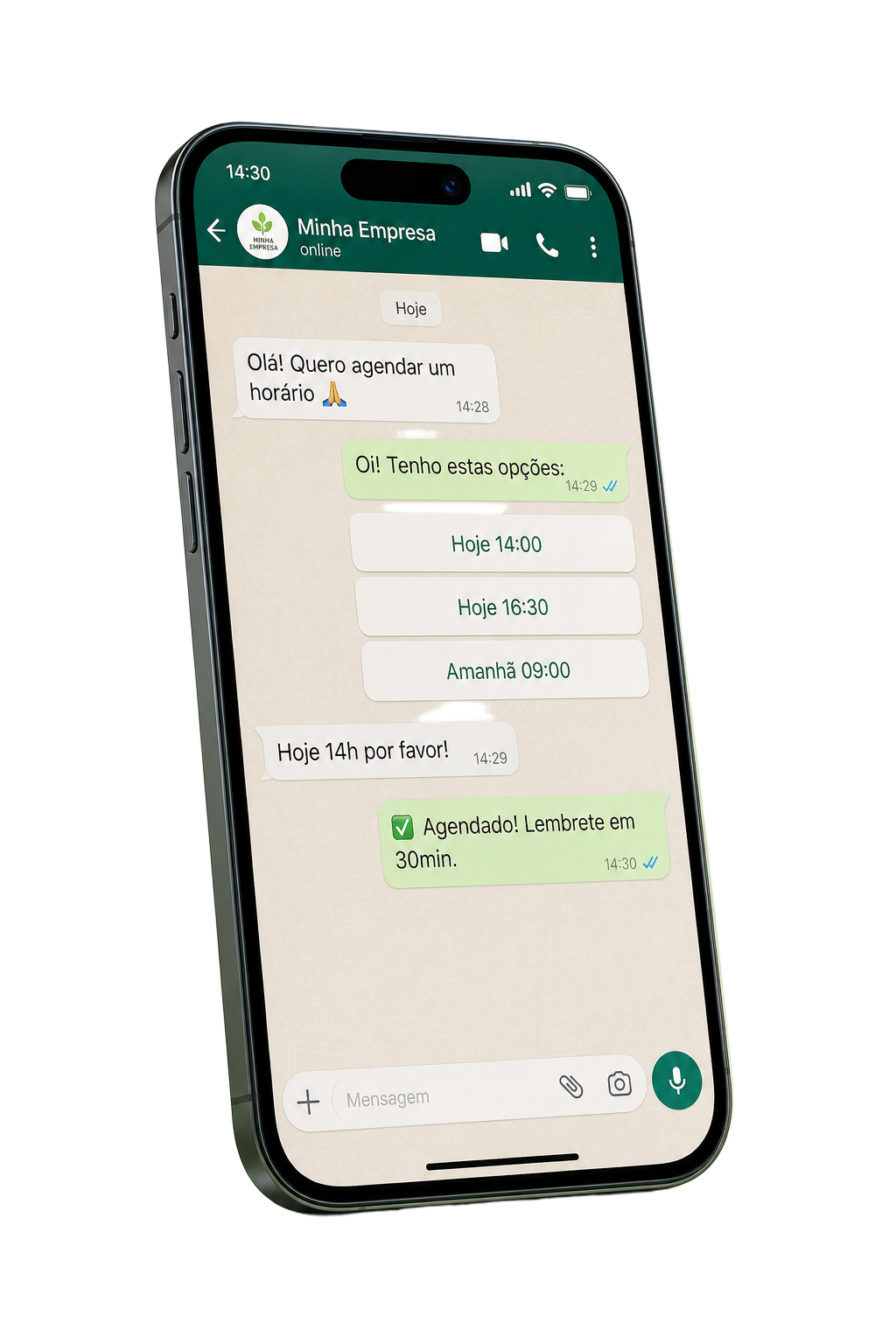 Atende+Zap em uso no WhatsApp